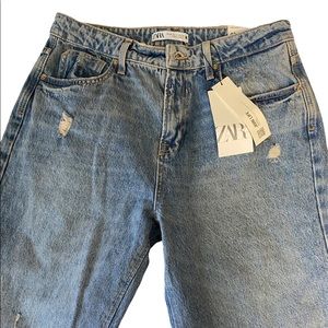 Zara High Rise Straight Denim Jeans